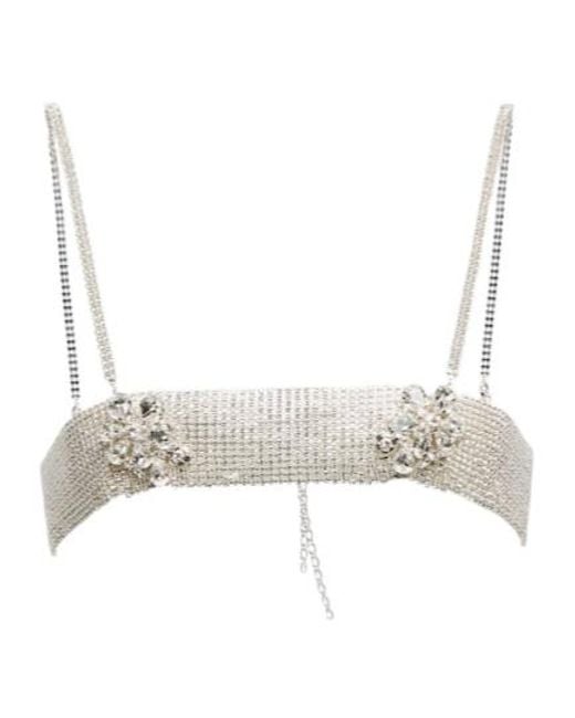 Magda Butrym Natural Bandeau Crystal Jewelry Top