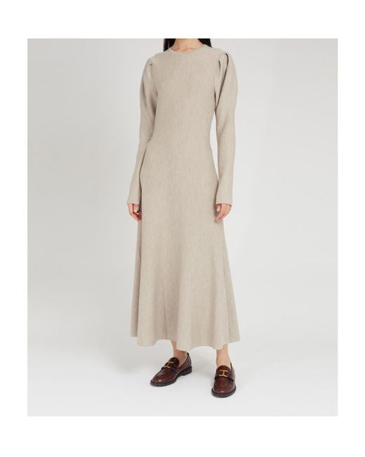 Gabriela Hearst Gray Long-Sleeved Dress