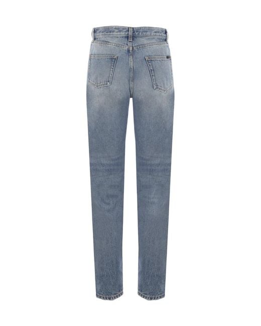 Saint Laurent Blue Mid-Rise Slim Fit Jeans