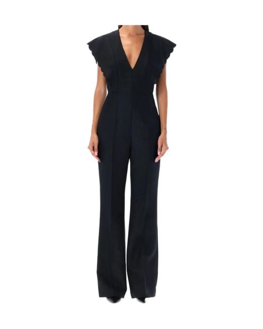 Philosophy Di Lorenzo Serafini Blue V-Neck Jumpsuit