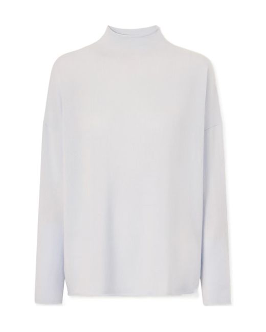 Allude White Cashmere Turtleneck Sweater