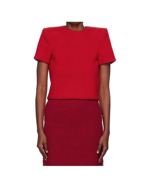 Pushbutton Red Crew Neck T-Shirt