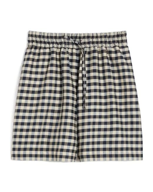 Weekend by Maxmara Gray Gingham-Check Drawstring Shorts