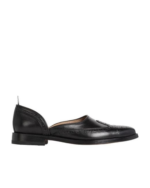 Thom Browne Black Slip-On Brogue Shoes