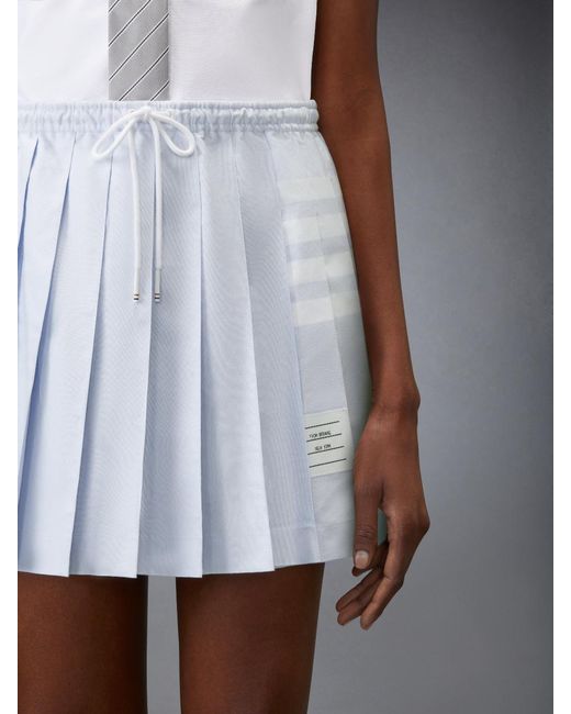 Thom Browne Blue Drawstring Pleated Mini Skirt