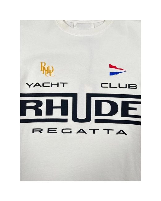 Rhude White Regatta Club T-Shirt for men