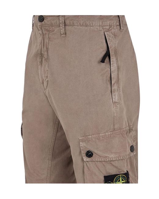 Stone Island Gray Slim-Fit Cargo Trousers for men