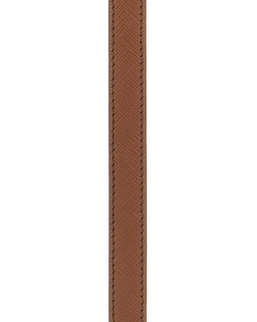 Prada Brown Belt With Triangular Logo
