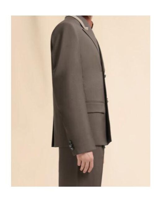 Marni Brown Double-Breasted Wool Blazer With Mending for men