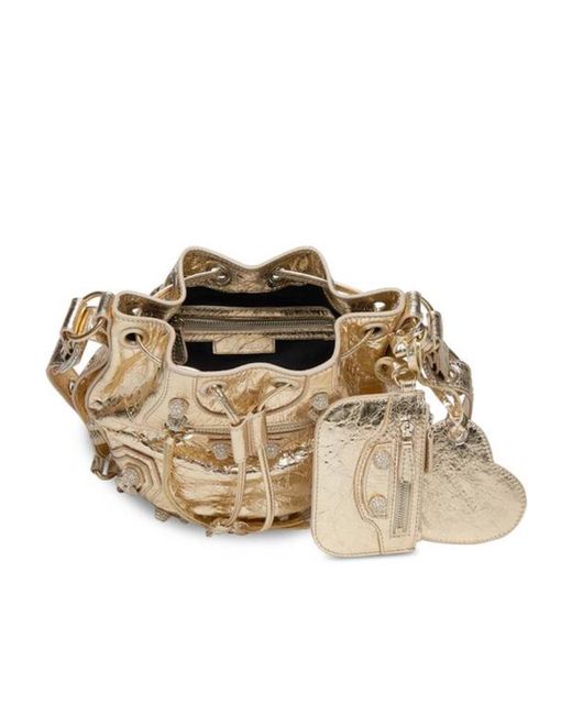 Balenciaga Metallic Borsetta A Secchiello Le Cagole Xs Bag Metallizzata Con Strass Da Donna