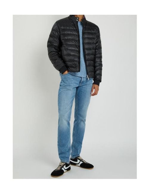 Moncler Black Rigel Biker Quilted Shell Jacket for men