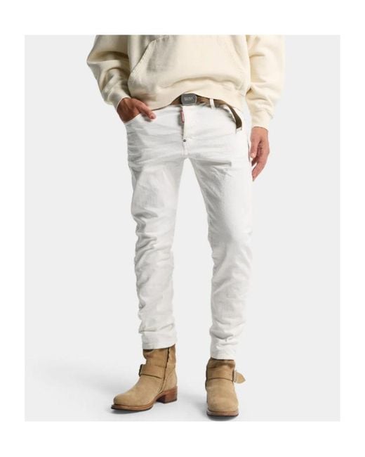 DSquared² White Slim Twist Jeans for men