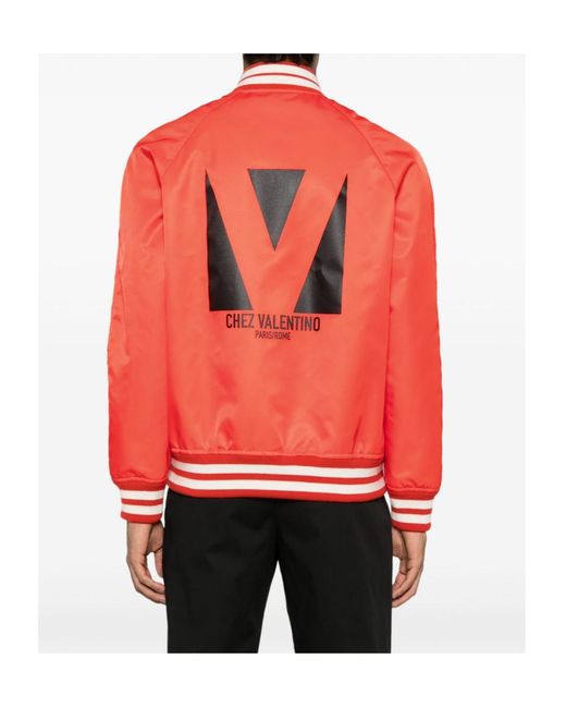 Valentino Red Chez -Print Bomber Jacket for men
