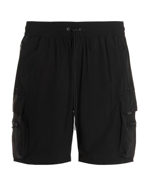 Represent Black Bermuda Shorts With Cargo Pockets for men