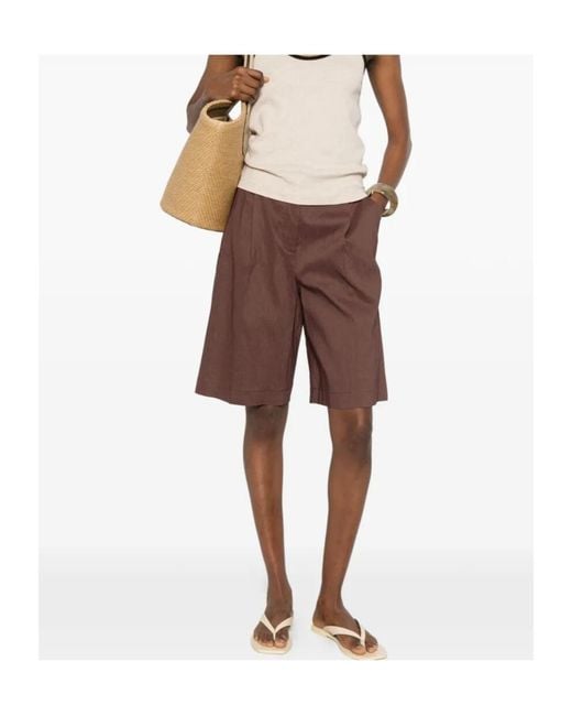 Pinko Brown Tailored Shorts