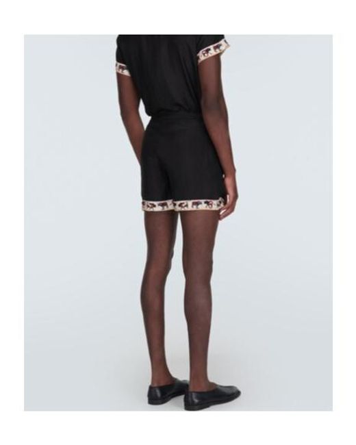 Bode Black Taureau Printed Silk Boxers for men