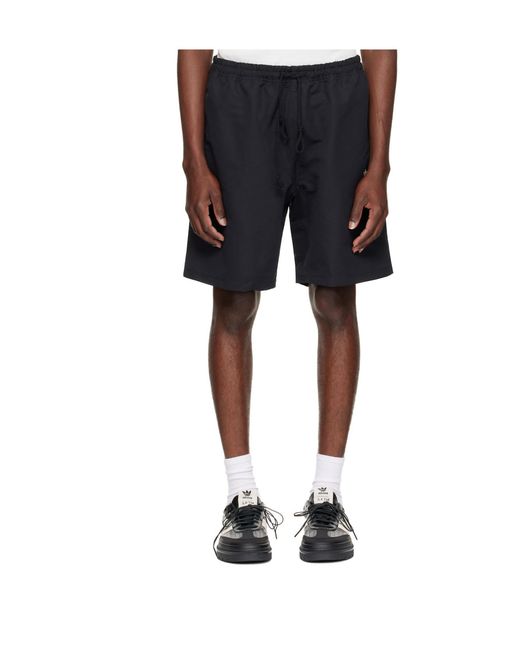 Song For The Mute Black X Adidas 007 Logo-Embroidered Side-Stripe Shorts for men