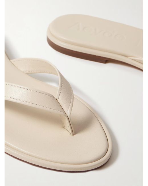 Aeyde White Melody Leather Flip-Flops