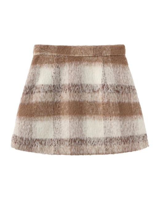 Marissa Chiara Natural Plaid Skirt
