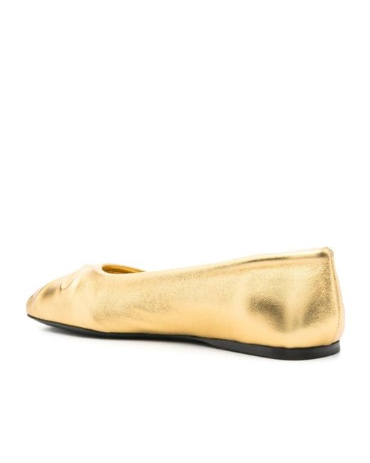Marni Natural Bow-Detail Ballet Flats