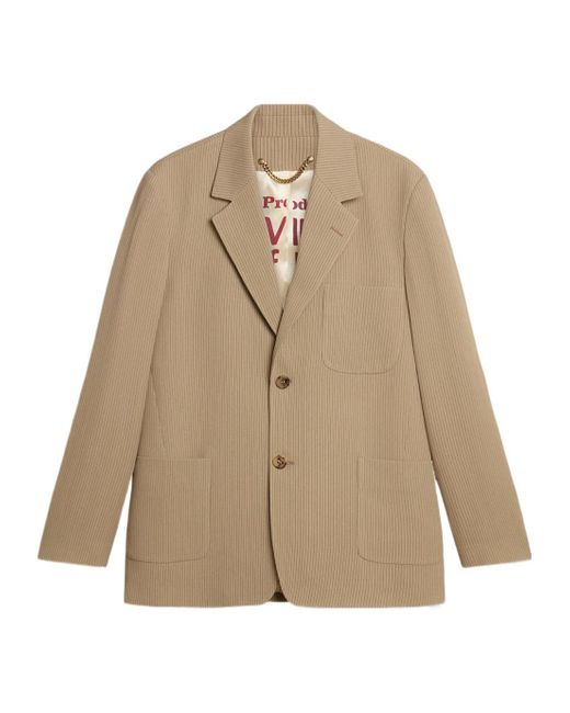 Golden Goose Deluxe Brand Natural Single Breasted Striped Blazer for men