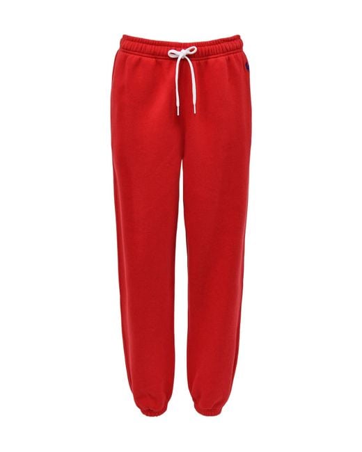 Polo Ralph Lauren Red Drawstring Logo Detail Track Pants