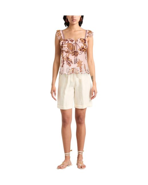 Farm Rio Pink Sleeveless Floral Top