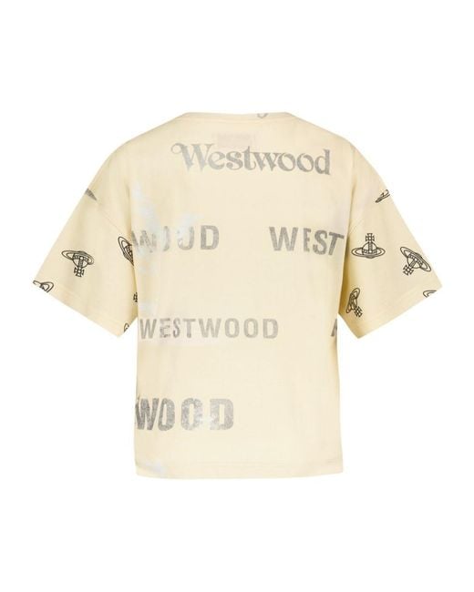 Vivienne Westwood Natural Logo-Printed Crewneck T-Shirt
