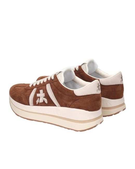 Premiata Brown Lace-Up Low-Top Sneakers