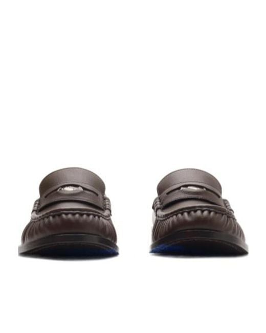 Burberry Brown Cadet Gathered-Detail Loafers for men