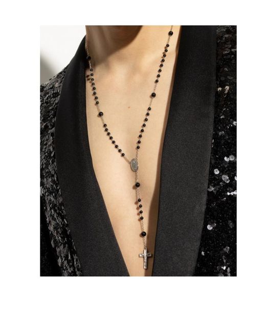 Dolce & Gabbana White 18Kt Rosary Necklace for men