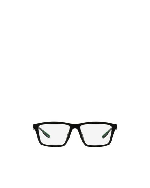 Emporio Armani White Rectangle-Frame Clip-On Glasses for men
