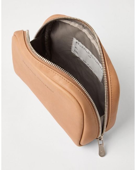 Brunello Cucinelli Natural Zip-Around Beauty Case for men
