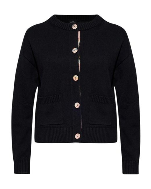 Paul Smith Blue Ps Paul Smith Button-Front Pocket Cardigan