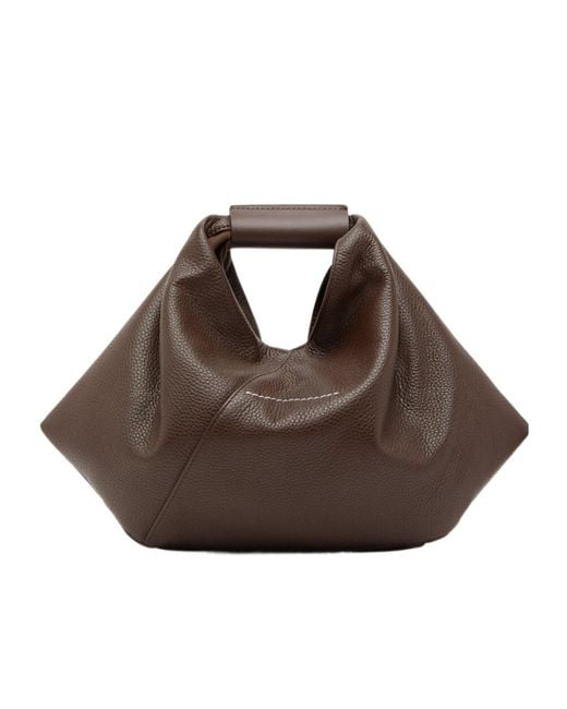 MM6 by Maison Margiela Brown Japanese Draped Mini Bag