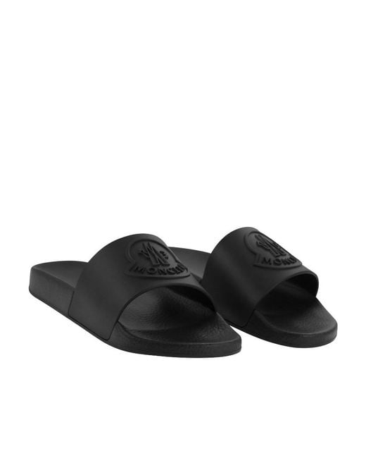 Moncler Black Basile Sliders for men