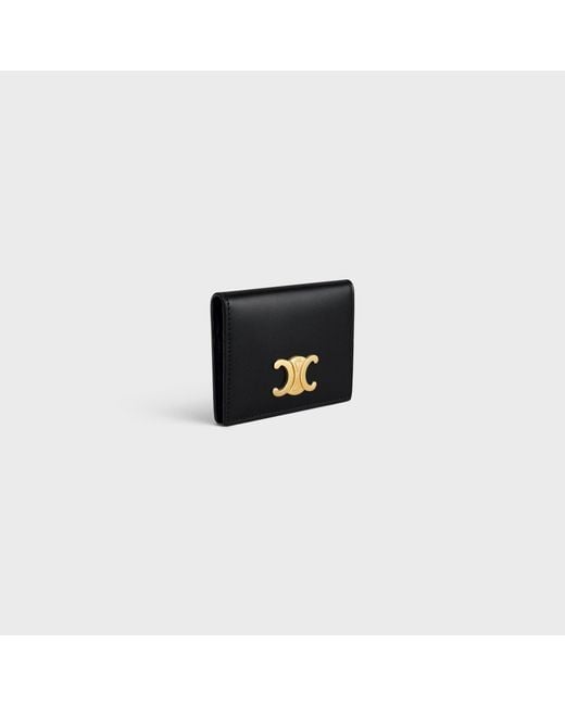 Céline Black Bi-Fold Card Holder Triomphe