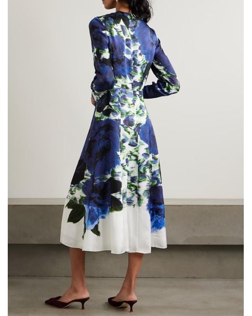Erdem Blue Printed Jacquard Dress
