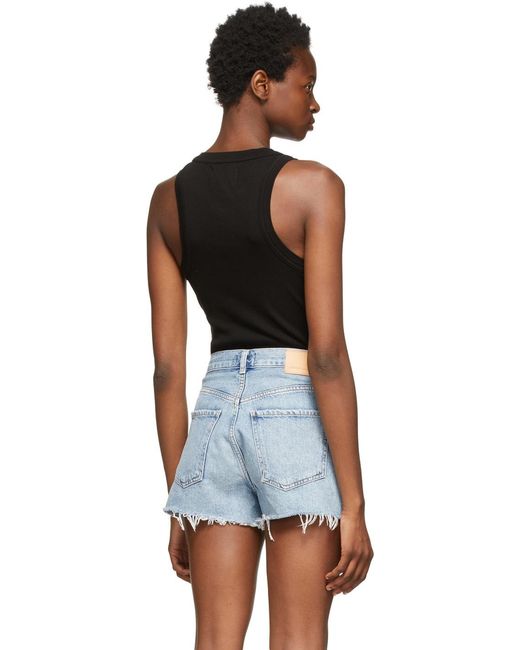 Citizens of Humanity Blue Sleeveless Ribbed Top