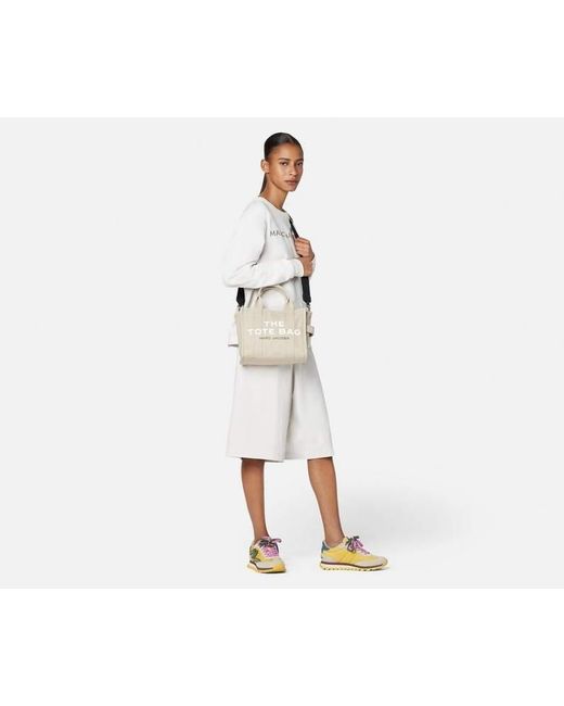 Marc Jacobs Natural Logo Printed Zip-Up Small Tote Bag