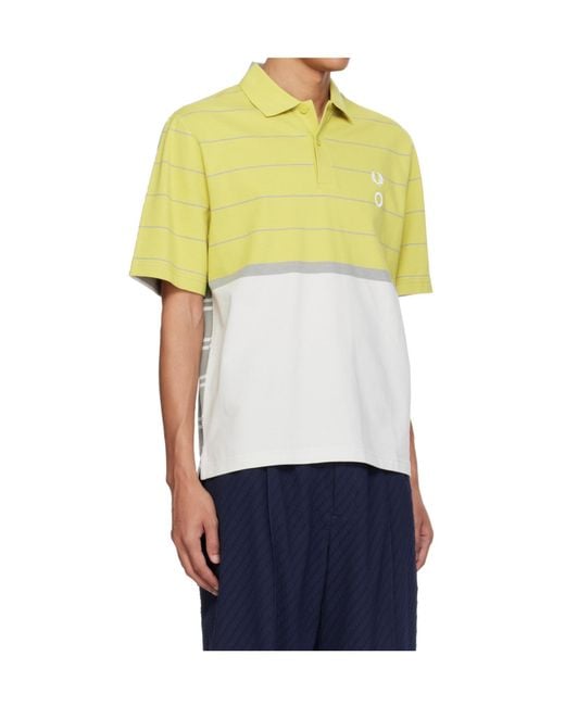 Craig Green White X Fred Perry Collaboration Half And Half Short-Sleeved Polo Shirt for men
