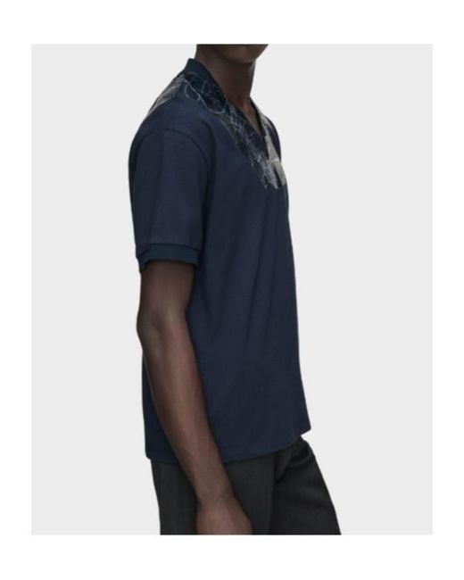 Maison Margiela Blue Taped V-Neck T-Shirt for men