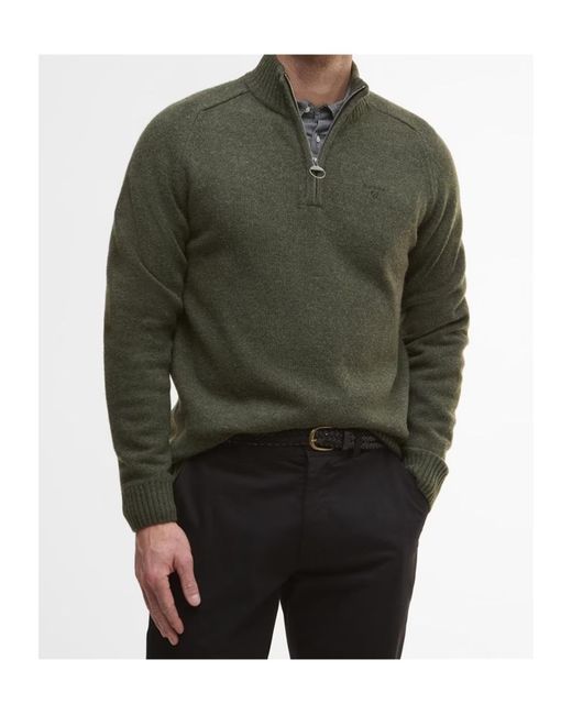 Barbour Green Grangetown Half Zip Jumper for men