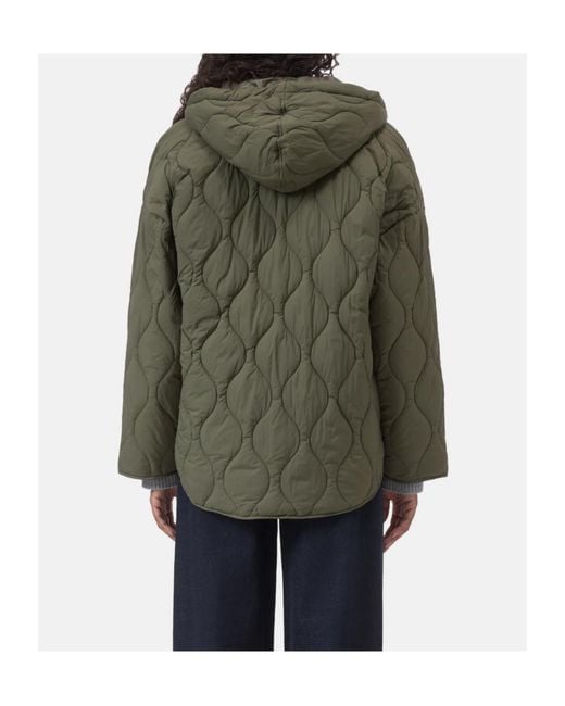 Closed Green Quilted Hooded Jacket