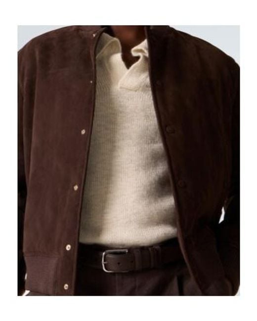 Gabriela Hearst Brown Suede Bomber Jacket for men