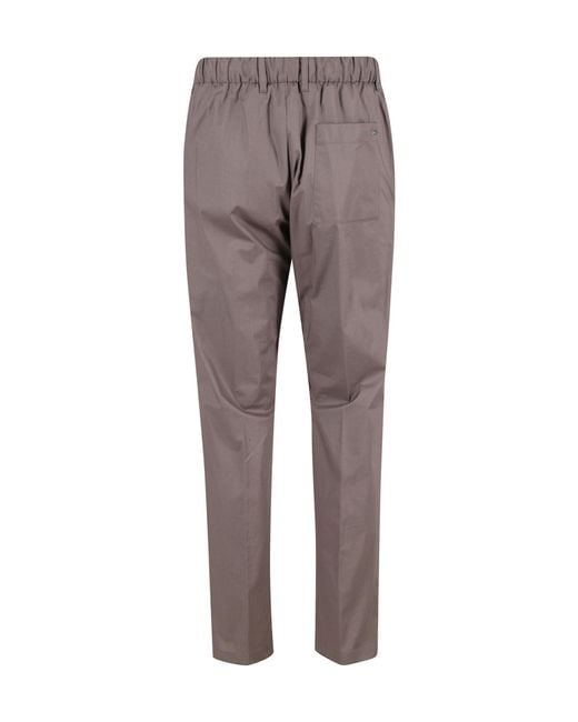 Herno Gray Drawstring Pleated Trousers for men