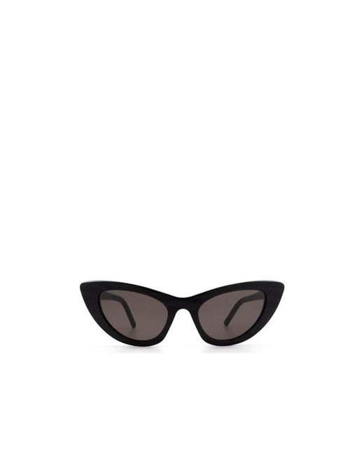 Saint Laurent White Eyewear Sl 213 Lily Cat-Eye Frame Sunglasses