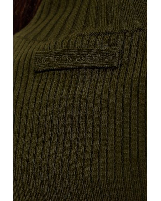 Victoria Beckham Green Long-Sleeved Sweater