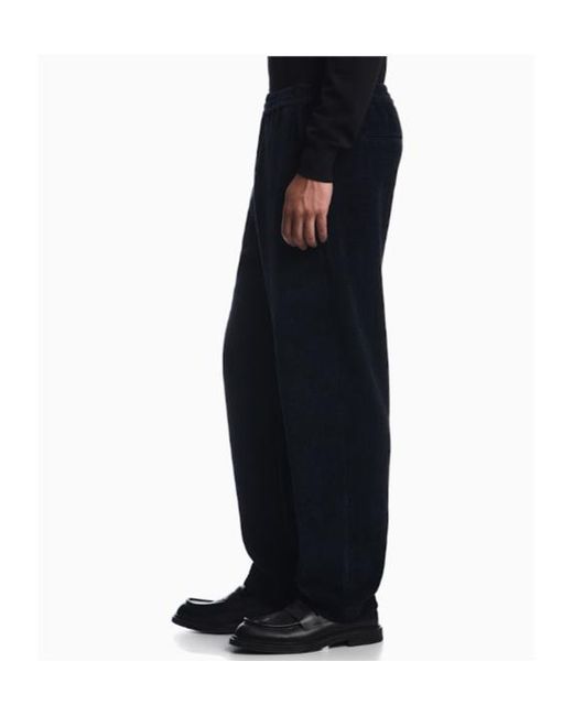 Emporio Armani Blue Corduroy Trousers for men