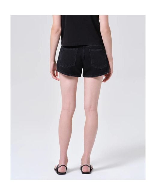 Agolde Black Low Rise Parker Short (Weightless)